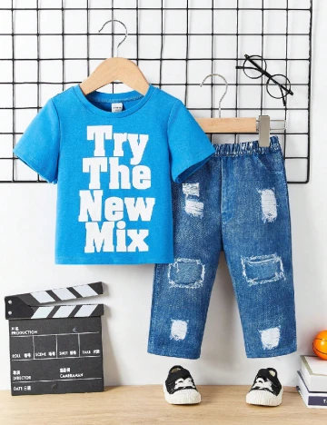 Compleu Shein Kids, albastru