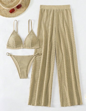 
						Costum de baie SHEIN, maro