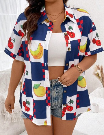 
						Camasa Oversize SHEIN CURVE, mix culori