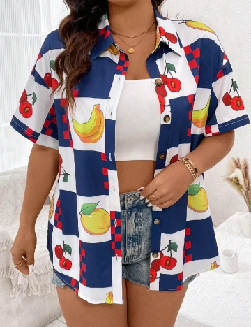 Camasa Oversize SHEIN CURVE, mix culori