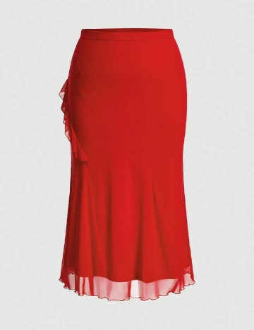 Fusta SHEIN CURVE, rosu