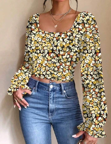 Top SHEIN, floral print