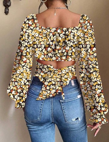 Top SHEIN, floral print