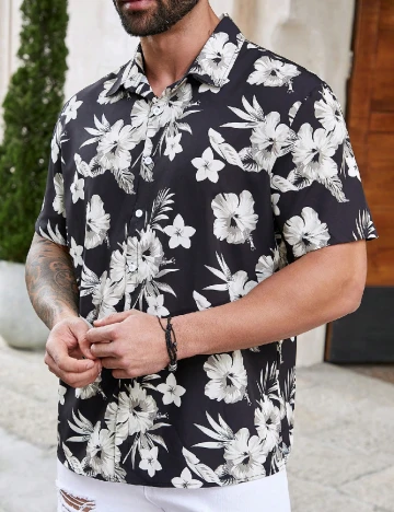 Camasa SHEIN Plus Size Men, negru