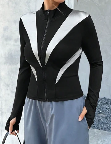 Bluza SHEIN, negru/gri