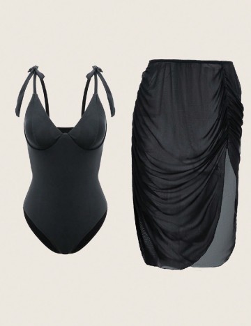 
						Costum de baie SHEIN, negru