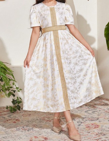 
						Rochie Shein Kids, alb/auriu