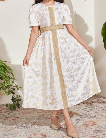 Rochie Shein Kids, alb/auriu