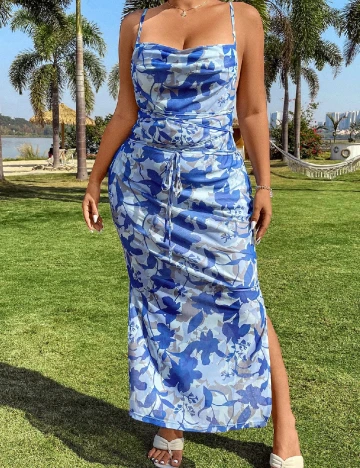 Rochie medie SHEIN CURVE, albastru