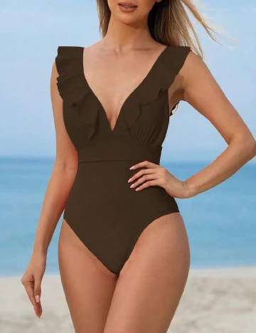 Costum de baie SHEIN, maro