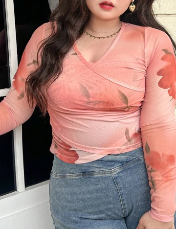 Bluza Dazy Plus Size, piersica