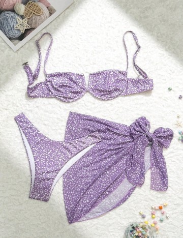 
						Costum de baie SHEIN, mov