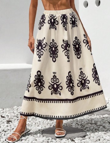 
						Fusta SHEIN, negru/ecru