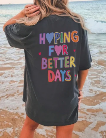 Tricou Oversize SHEIN, gri