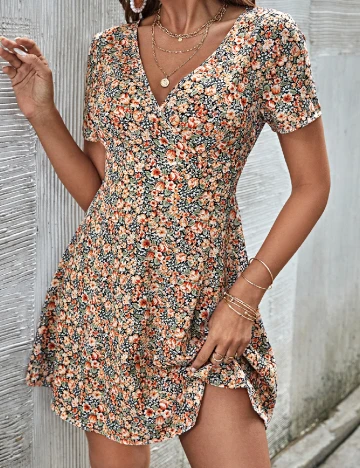 Rochie scurta SHEIN, floral print