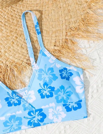 Costum de baie Shein Kids, albastru