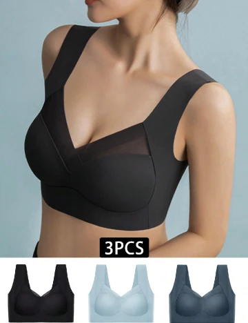 Set bustiere 3 bucati SHEIN, mix culori