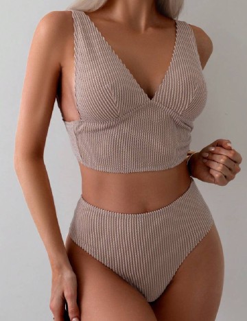 
						Costum de baie SHEIN, maro