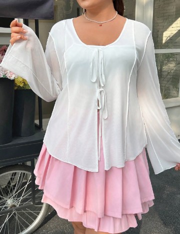 
						Bluza SHEIN CURVE, alb