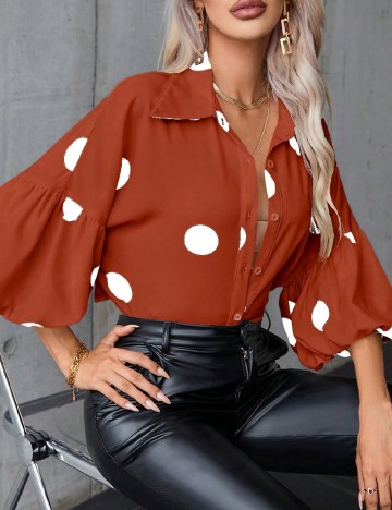 
						Camasa SHEIN, caramiziu