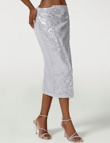 
						Fusta SHEIN, argintiu