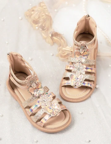 Sandale Shein Kids, roz pudra