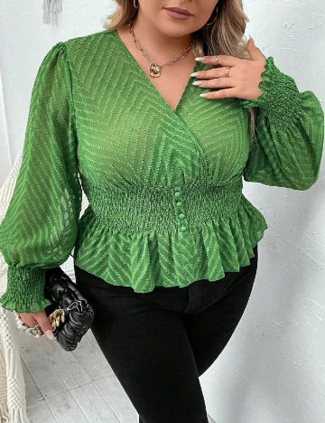 Bluza SHEIN CURVE, verde