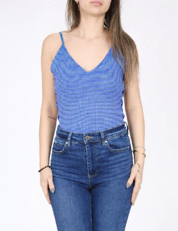 Body Bershka, alb/albastru