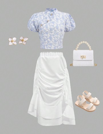 
						Compleu Shein Kids, alb/albastru