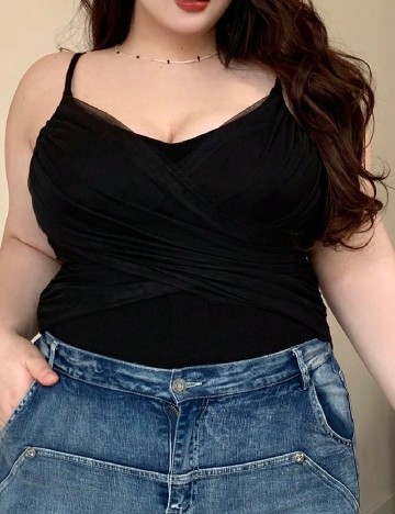 
						Maiou Dazy Plus Size, negru