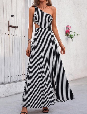 
						Rochie lunga SHEIN, alb/negru