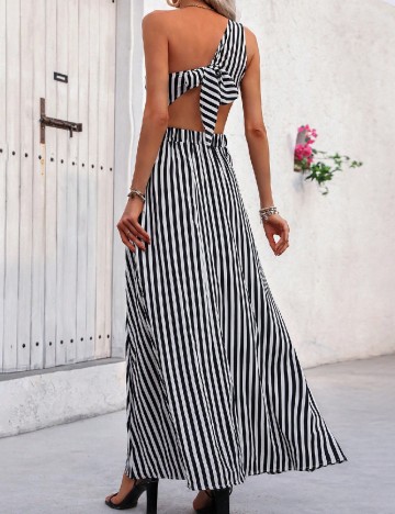 Rochie lunga SHEIN, alb/negru