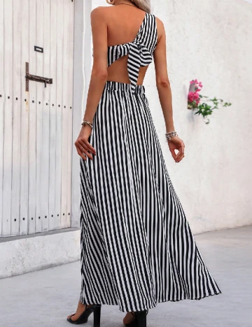 Rochie lunga SHEIN, alb/negru