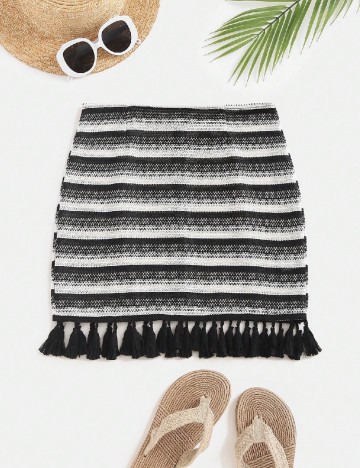 
						Fusta SHEIN, alb/negru