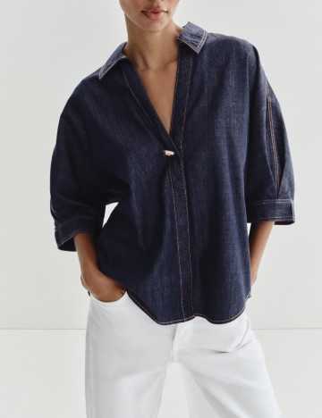 
						Camasa Zara, bleumarin