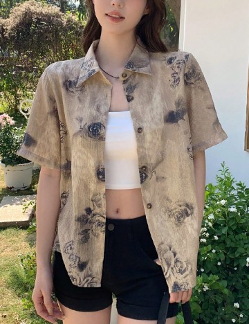 
						Camasa Dazy, maro deschis