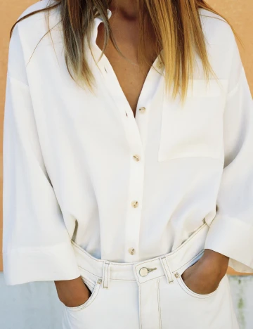 Camasa Oversize Zara, ecru