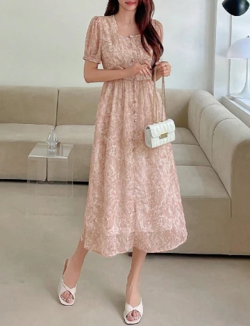 Rochie medie Dazy, crem