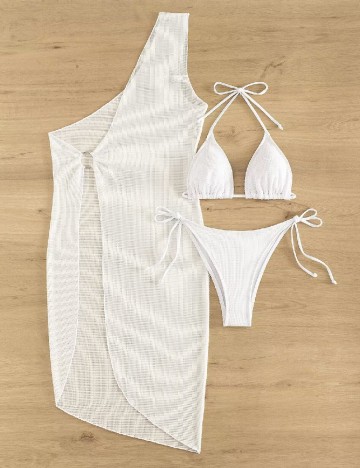 
						Costum de baie SHEIN, alb