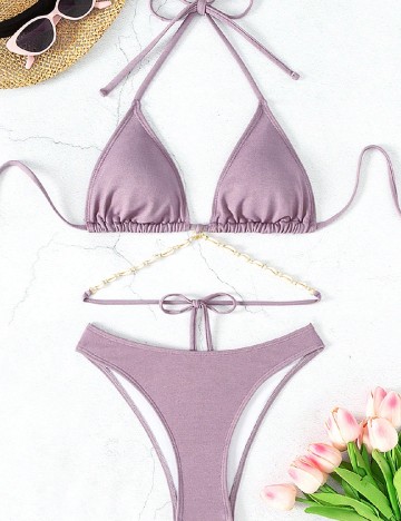 
						Costum de baie SHEIN, mov