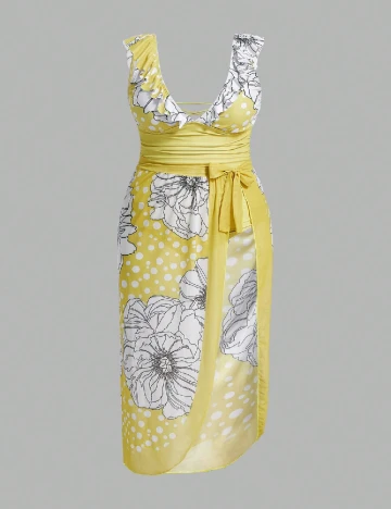 Costum de baie SHEIN CURVE, galben