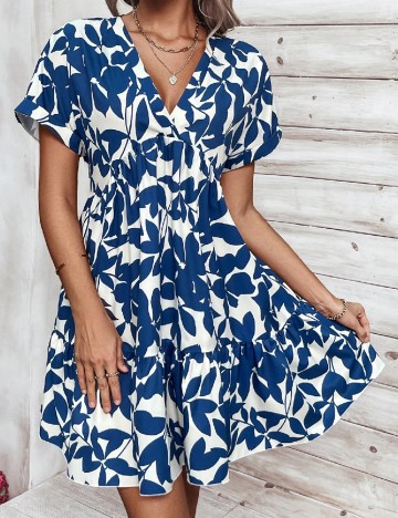 
						Rochie scurta SHEIN, alb/albastru