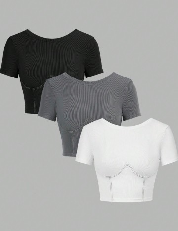 
						Set topuri 3 bucati SHEIN, mix culori