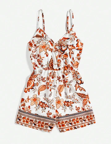 Salopeta SHEIN, alb/portocaliu