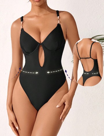 
						Costum de baie SHEIN, negru