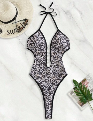 
						Costum de baie SHEIN, animal print