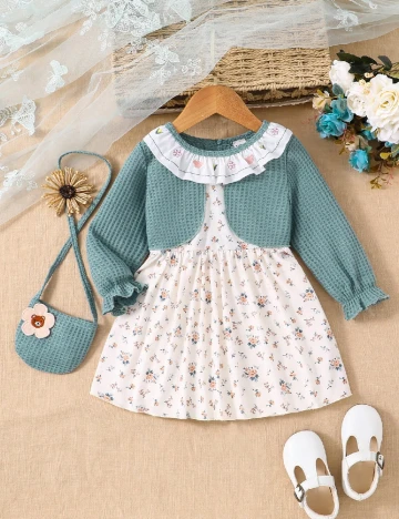 Rochie Shein Kids, alb/verde