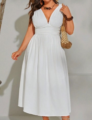 
						Rochie medie SHEIN CURVE, alb