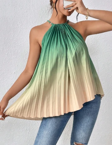 Bluza SHEIN, verde/crem