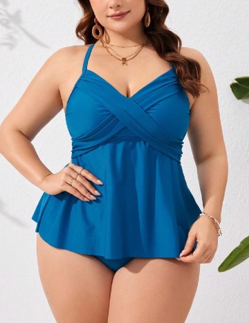 
						Costum de baie SHEIN CURVE, albastru